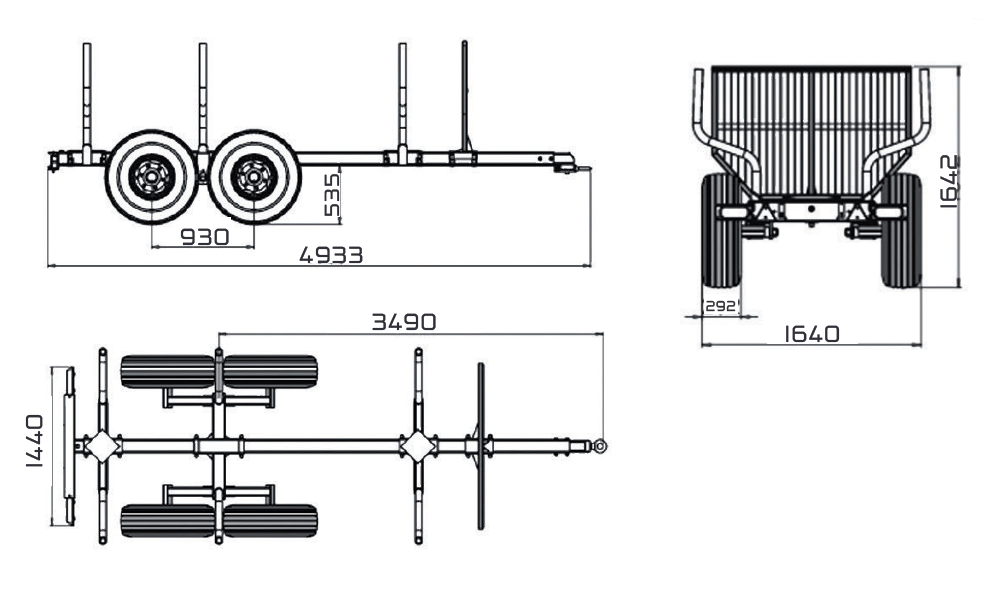 remorque forestière 6T