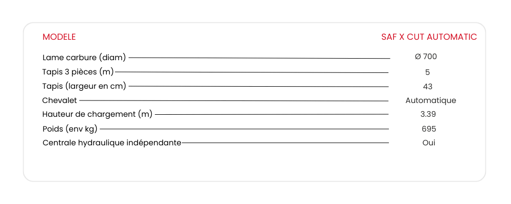 scie inclinée automatique lancman